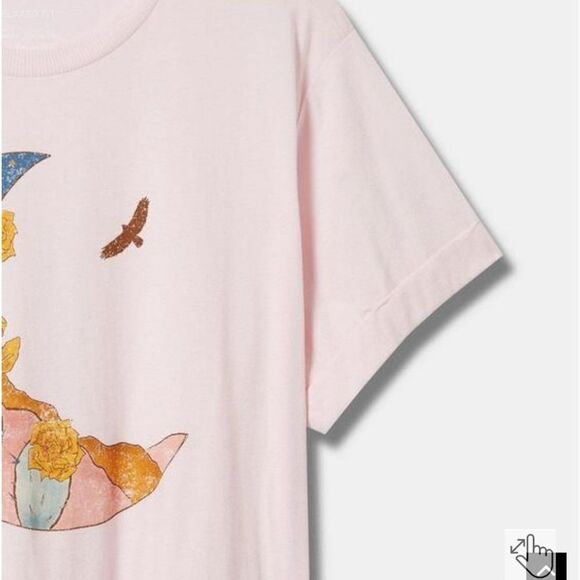 Torrid Graphic Relaxed Fit Cotton Crew Neck Side Slit Tee - Picture 2 of 4